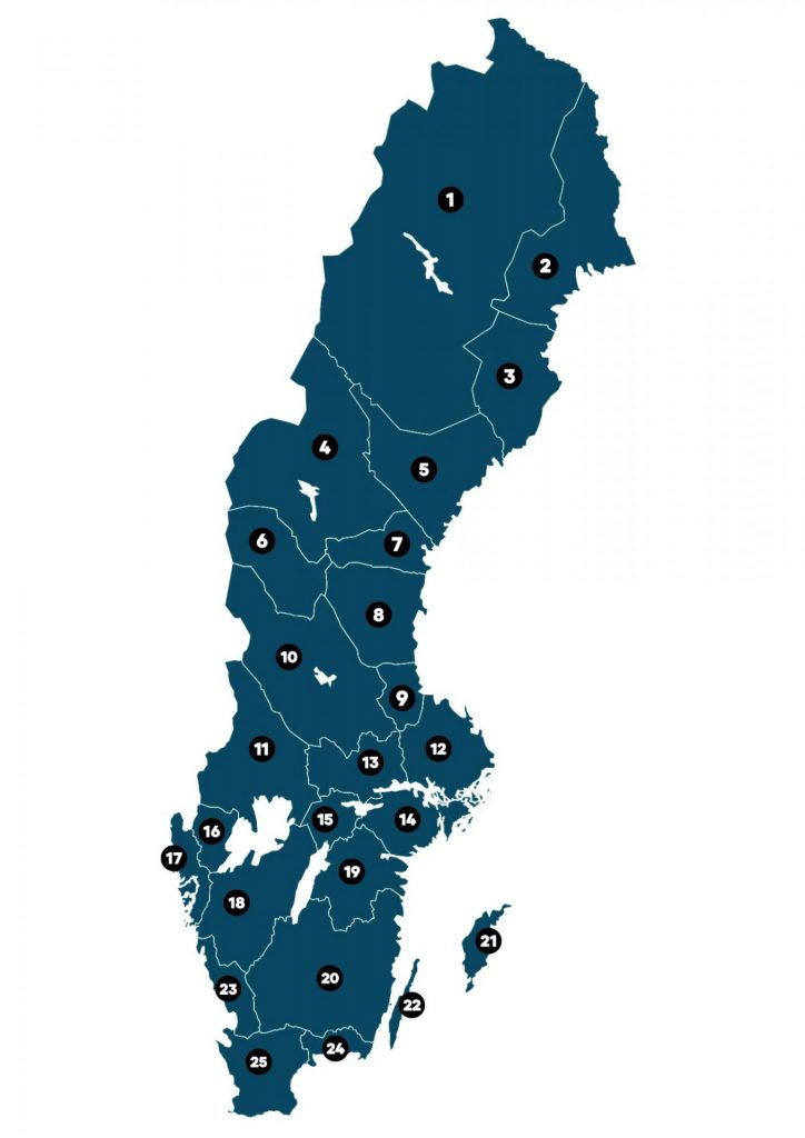 Sveriges landskap karta